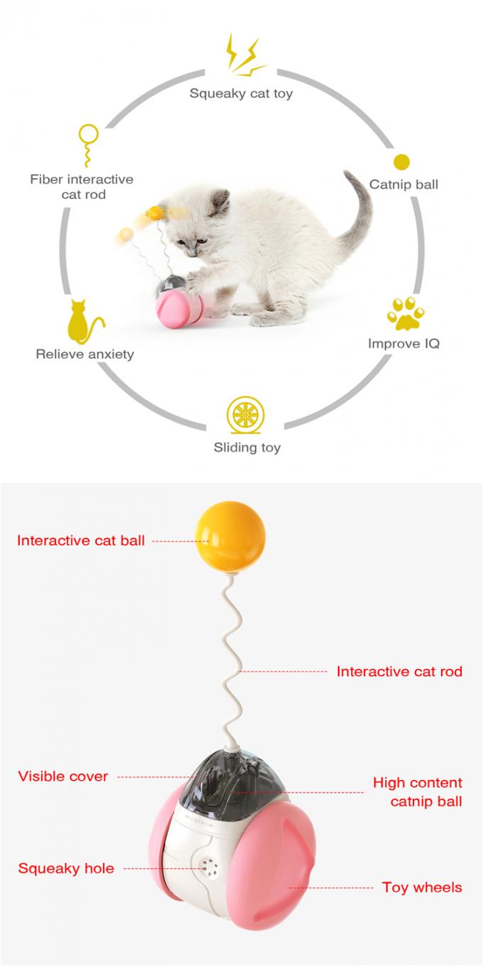 Νέα ηλεκτρικά αυτόματα περιστρεφόμενα ανατροπέων γατών παιχνίδια κατάρτισης γατών Catnip παιχνιδιών διαλογικά